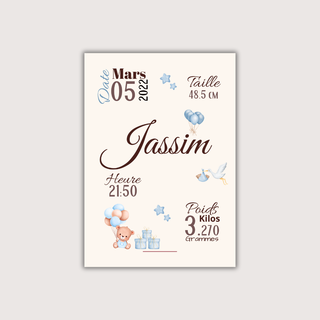 Affiche naissance - Jess