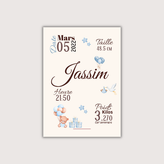Affiche naissance - Jess