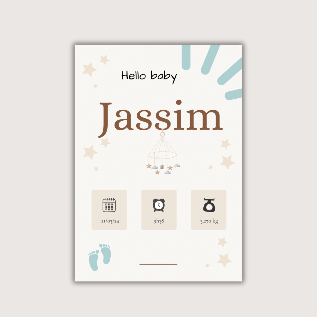 Affiche naissance - Jessim