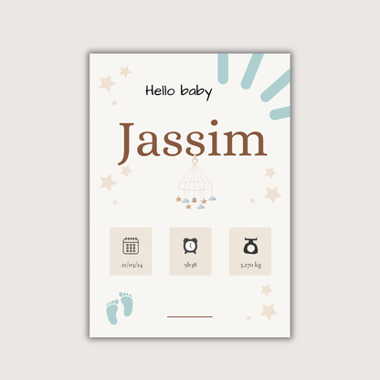 Affiche naissance - Jessim